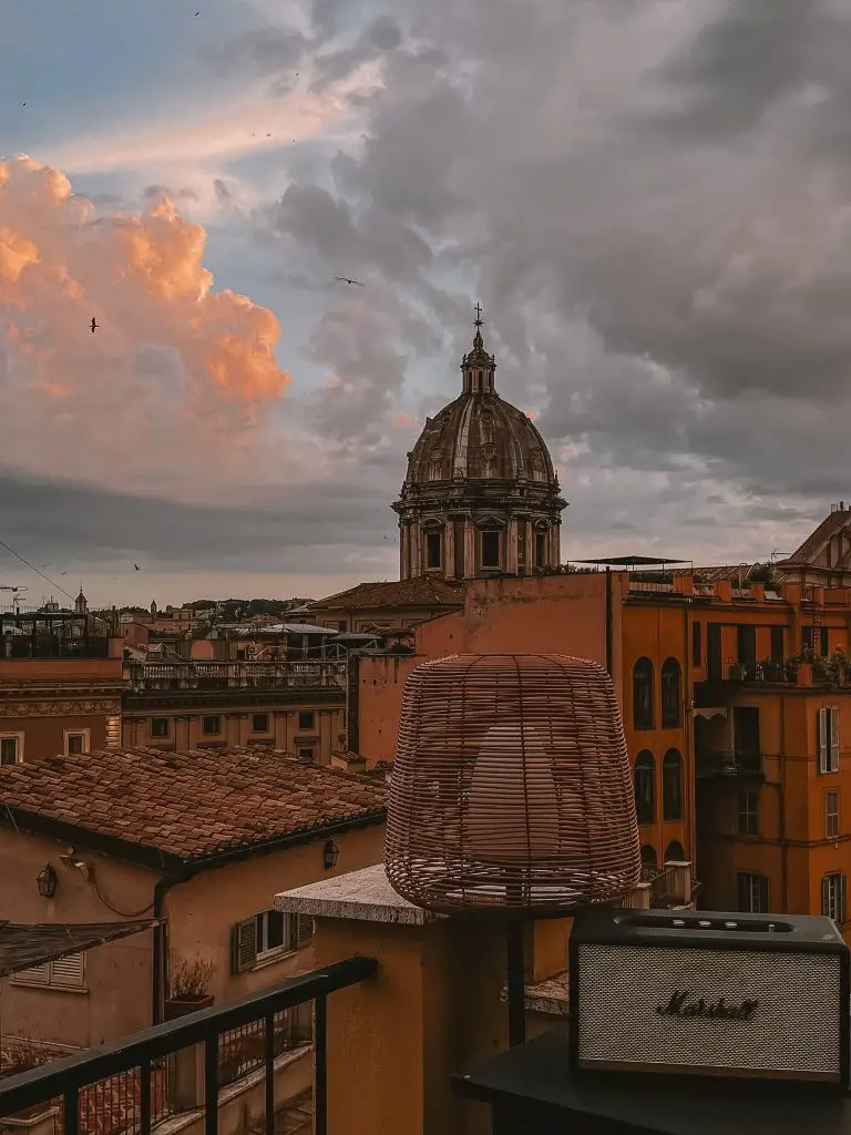 Rooftop bar in Rome, Italy.