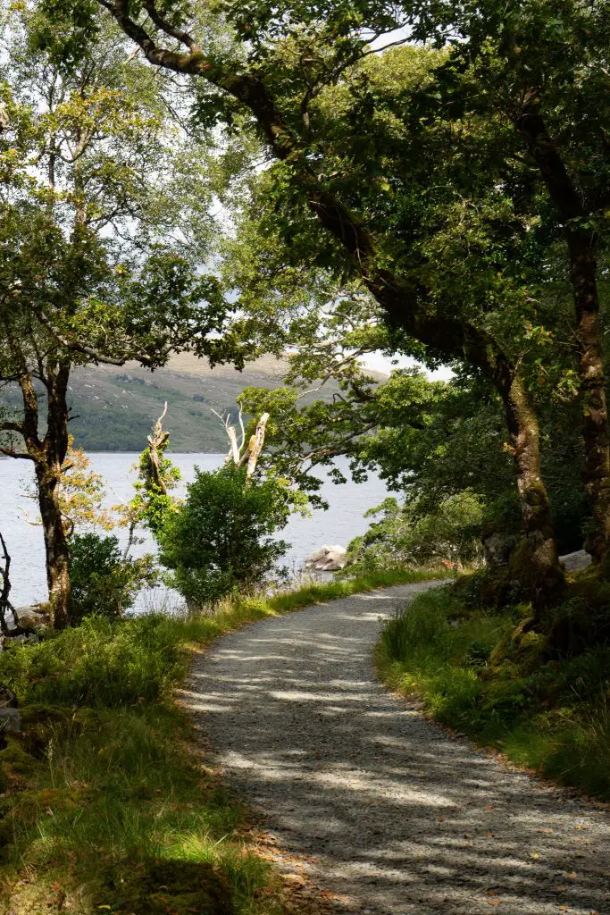 Walking trail in Glenveagh National Park in Donegal, Ireland.