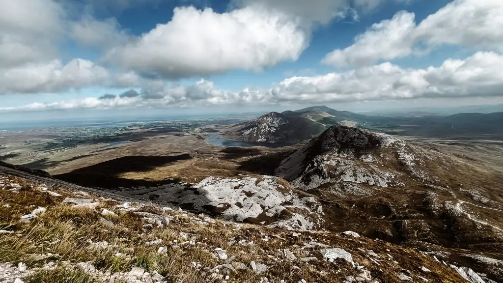 The view from the top of Mount Errigal in Donegal, Ireland.