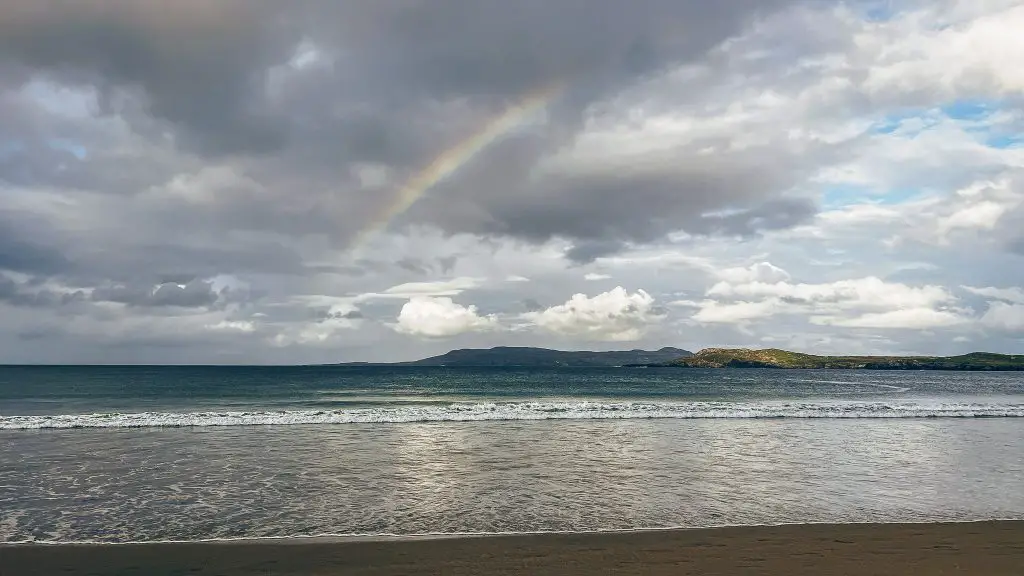Rainbow over a beach in Donegal, Ireland.
