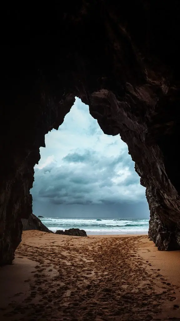 View from the cave at Murder Hole Beach in Donegal, Ireland.