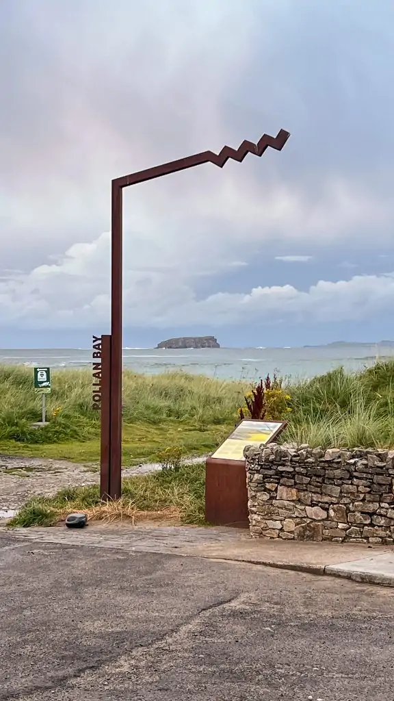 Pollan Bay Wild Atlantic Way Sign in Donegal, Ireland.