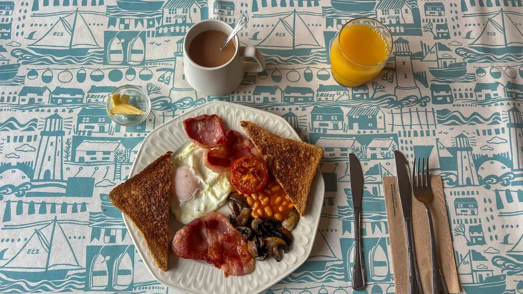 Irish breakfast from Madra Rua in Inishowen Peninsula in County Donegal, Ireland.
