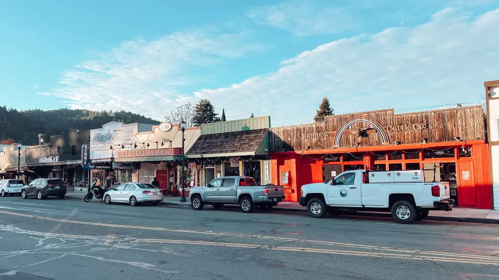 Downtown Guerneville, California.