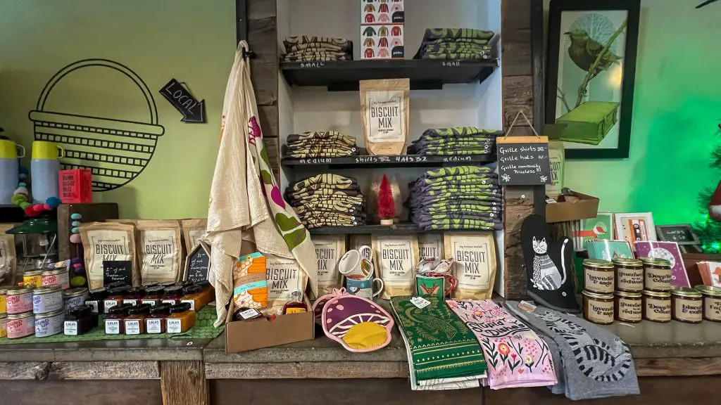 Display of goodies from Piknik in Guerneville, California.