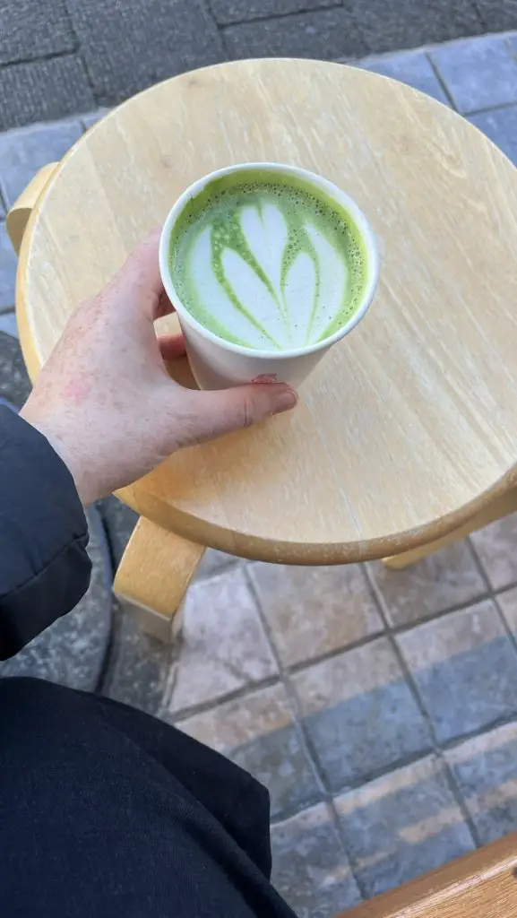 Matcha latte from Hatoya Matcha in Kamakura Japan.