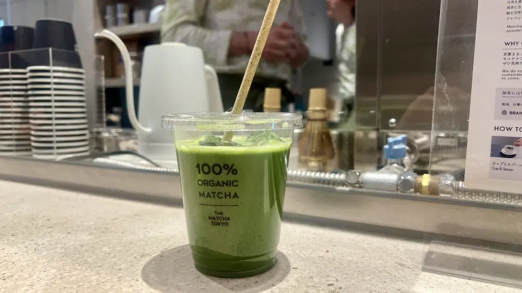 matcha latte from the Matcha Tokyo in Tokyo, Japan.
