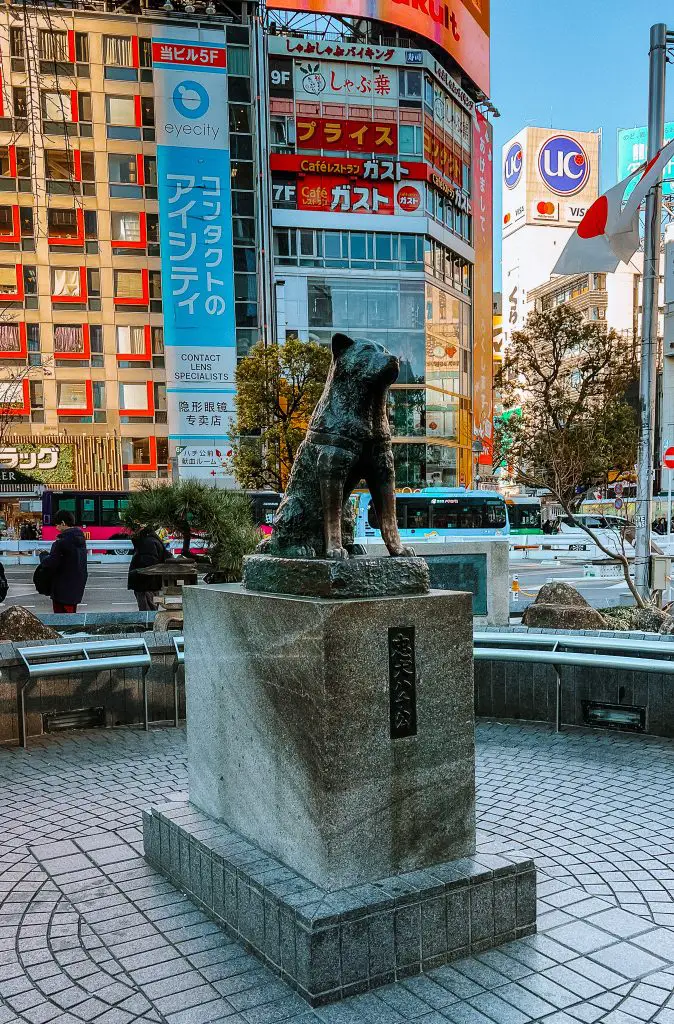 Hachiko Statue in Tokyo, Japan.
