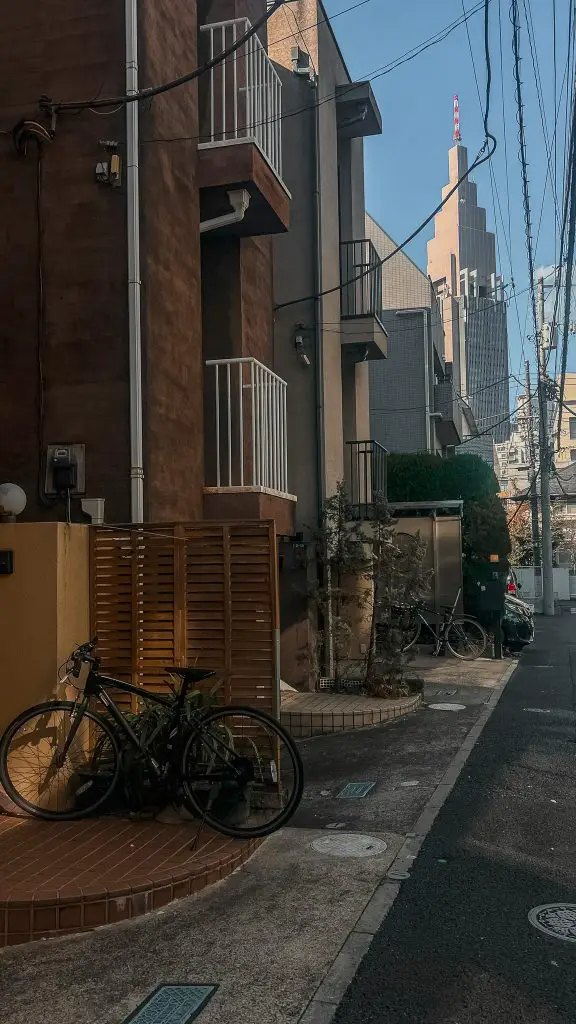 Tokyo streets with bicycle.