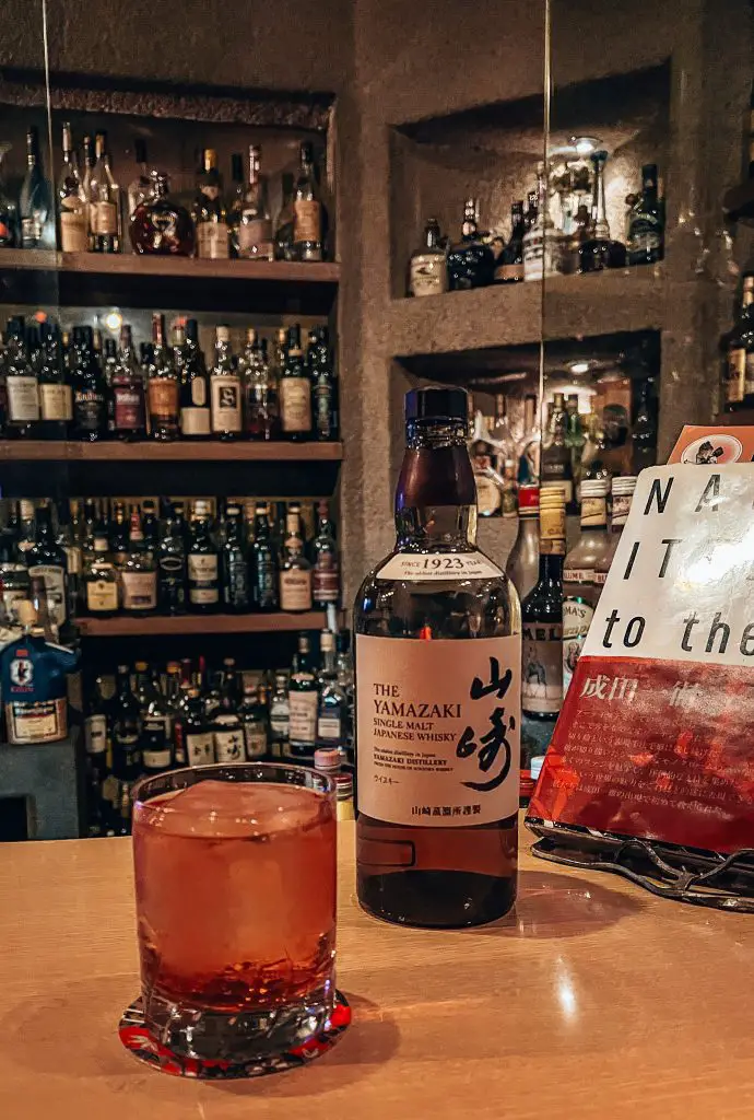 Cocktail drink on a bar in Tokyo, Japan.