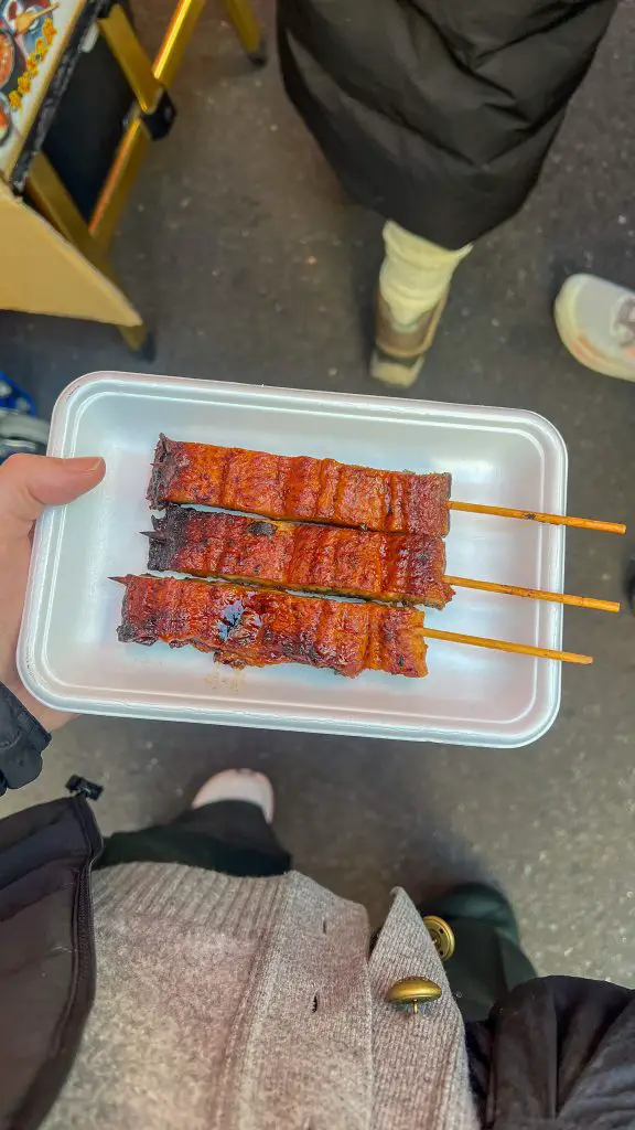Unagi from Tsukiji Fish Market in Tokyo, Japan.