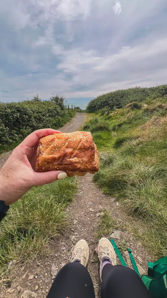 Sausage Roll on the Bray to Greystones Cliff Walk in Ireland.