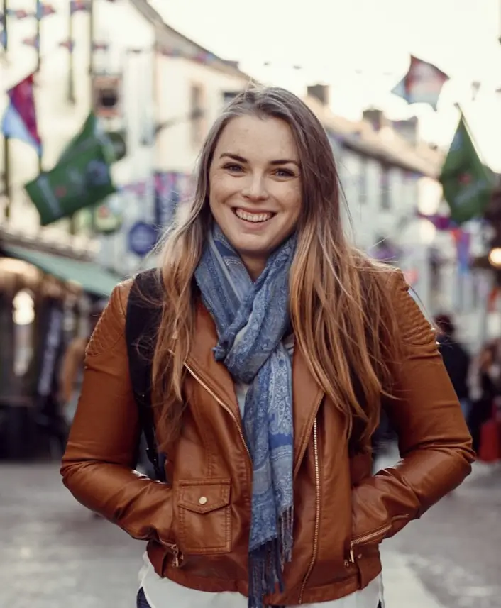 Katie on Shop Street in Galway, Ireland.