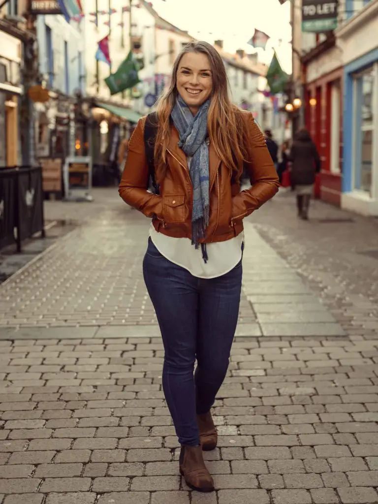 Katie on shop street in Galway, Ireland.